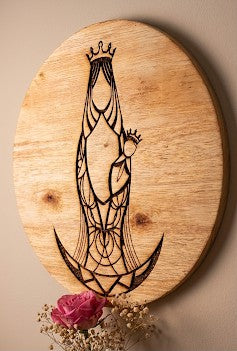 Modern Virgin in Pyrography