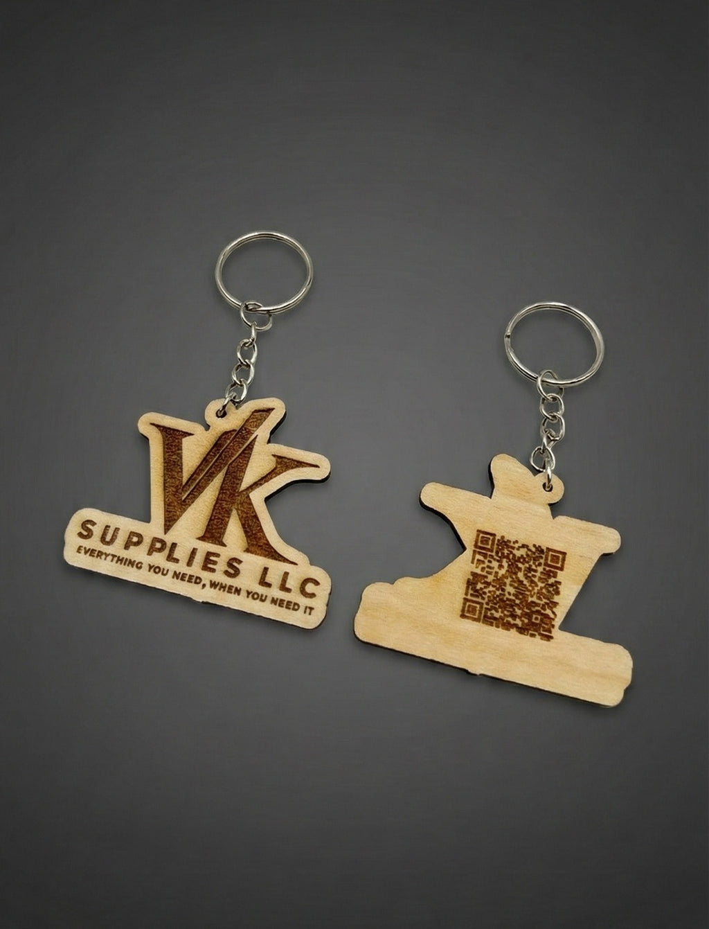 Custom Wooden Keychain – Laser Engraved with Logo and QR Code
