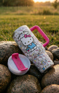Hello Kitty Thermal Tumbler – Custom Design with Pink Handle