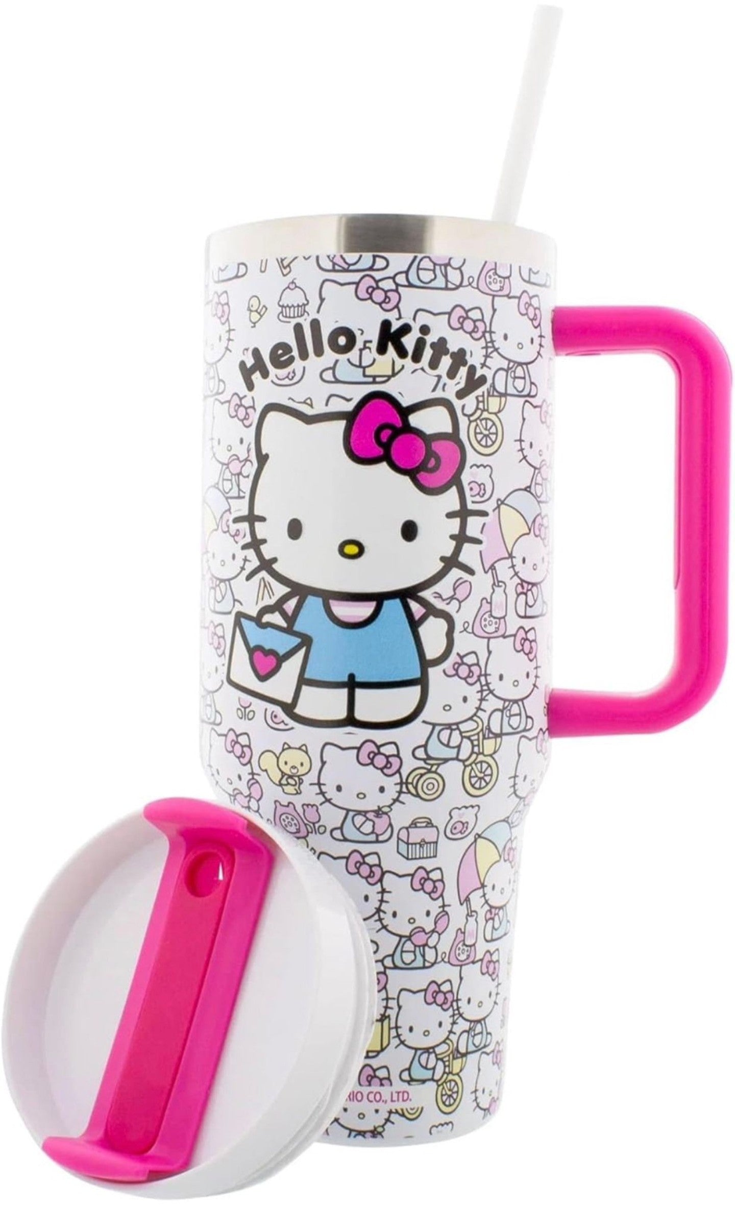 Hello Kitty Thermal Tumbler – Custom Design with Pink Handle