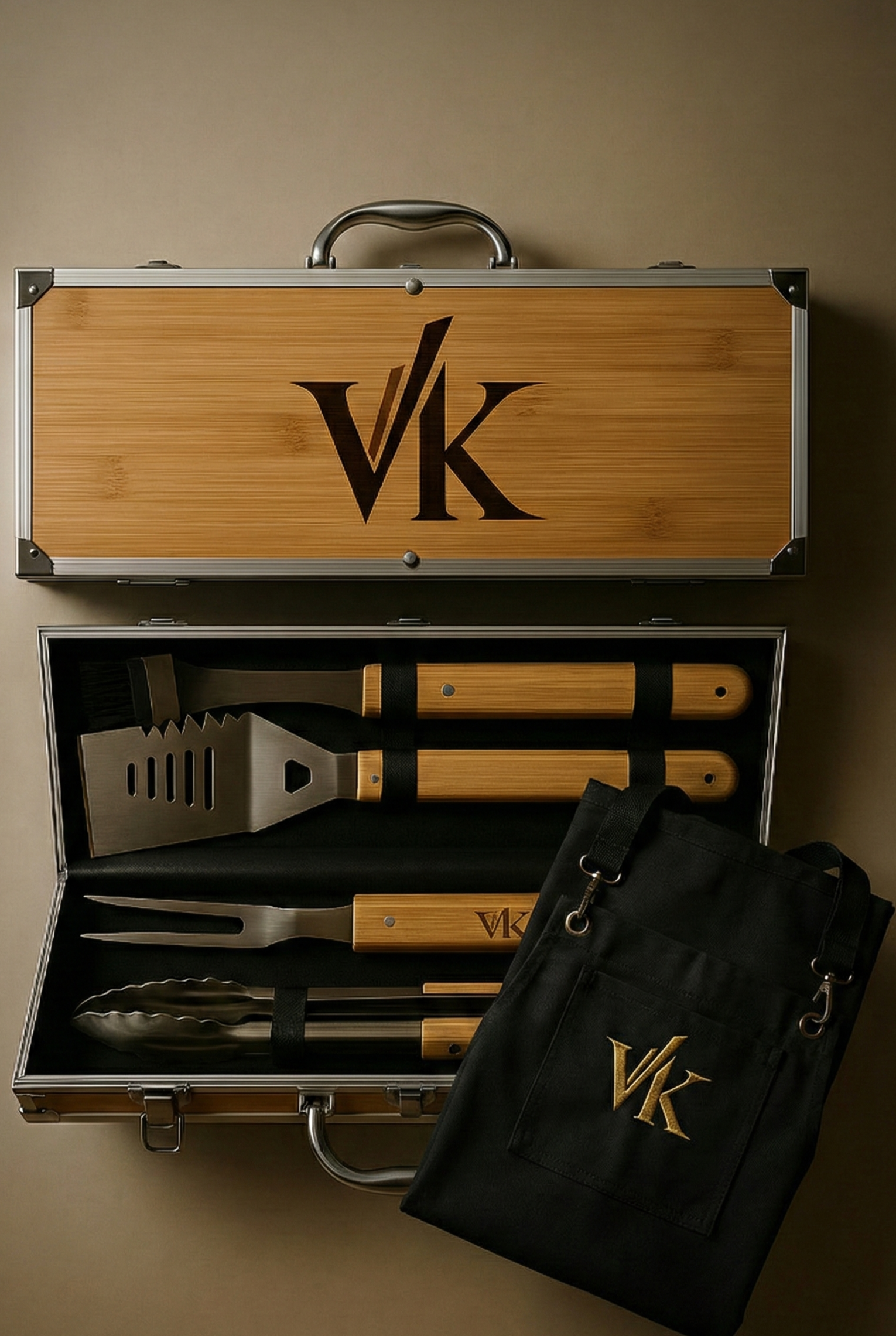 Set de Parrilla Premium con Grabado Láser