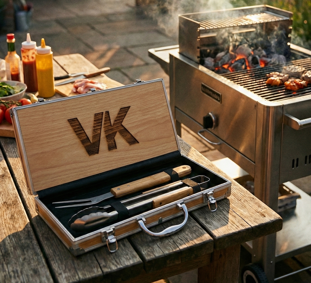 Set de Parrilla Premium con Grabado Láser
