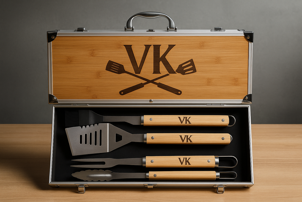 Set de Parrilla Premium con Grabado Láser
