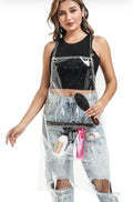 Transparent Waterproof Salon/Barber Apron – PVC | Custom Vinyl Logo Available